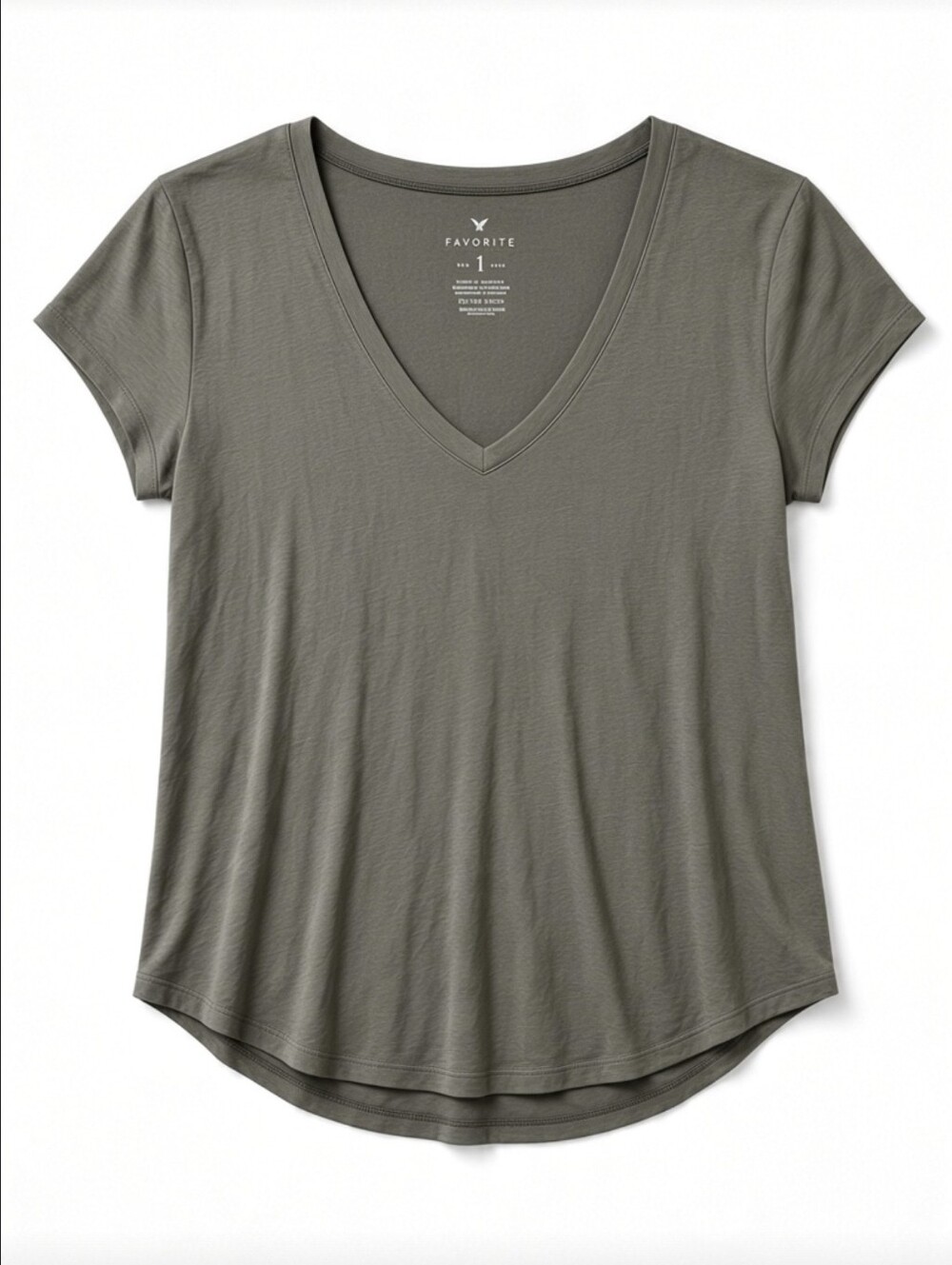 American Eagle Favorite Women's XS Olive Green V Neck Short Sleeve T Shirt